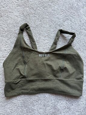 NOBULL Olive Sports Bra with Double Straps